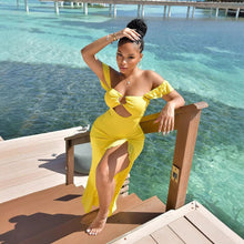 Load image into Gallery viewer, Summer Women Sexy off Shoulder Tube Top Hollow Out Cutout Slim Fit Slit Dress