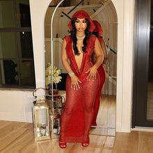 Load image into Gallery viewer, Sexy Deep V Plunge See through Sequined Maxi Dress Women