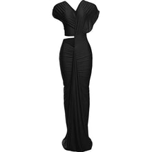 Load image into Gallery viewer, Winter Sexy Slim Fit Cropped Split Dress Solid Color Skinny Sheath Dress