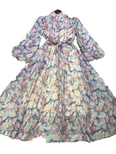 Load image into Gallery viewer, Beautiful Tea Break Dress Spring Summer Small Stand Collar Printed Lace up Waist Slimming Dress Women