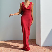 Load image into Gallery viewer, Women Elegant Sexy Backless Dress Pockets Collar Dress