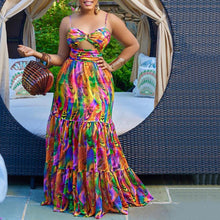 Load image into Gallery viewer, Summer Women Clothing Sexy Strap Dress Printed Sleeveless Backless Maxi Dress