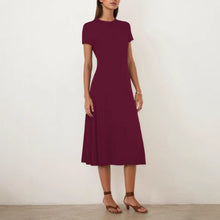 Load image into Gallery viewer, Summer Casual round Neck Short Sleeve Slim Fit A line Swing Dress