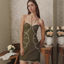 Load image into Gallery viewer, Summer Halterneck with Suspenders A line Dress Elegant Graceful Seaside Dress