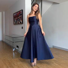 Load image into Gallery viewer, Summer French Retro Elegant Satin Strap Evening Dress