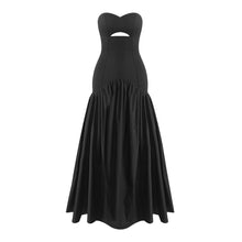 Load image into Gallery viewer, Black Tube Top Evening Dress Women Annual Meeting Dress High End Host Art Exam Maxi Dress A Hemline