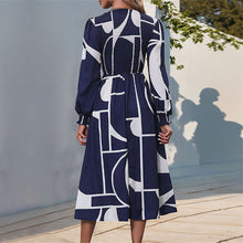 Load image into Gallery viewer, Fall Women Clothing Smocking Long Sleeve Printing Dress