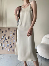 Load image into Gallery viewer, French Acetate Draping Satin Cami Dress Long Women Dress Spring