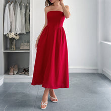Load image into Gallery viewer, Women Clothing Summer Elegant Tube Top A line Dress