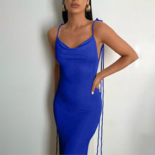 Load image into Gallery viewer, Clothing Summer Sexy Slim Dress Lace up Backless Sheath Dress Long Dress for Women