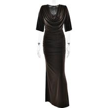 Load image into Gallery viewer, Arrival Swing Collar Women Dress Sexy Pleated Sheath Dress
