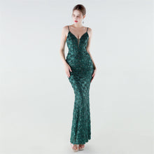 Load image into Gallery viewer, Heavy Industry Sequin Slim Deep Fishtail Evening Dress
