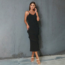 Load image into Gallery viewer, Summer Women Sexy Dress Semi Transparent Stitching Sleeveless Backless Halter Dress