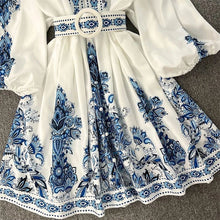 Load image into Gallery viewer, Spring Women Fashionable V neck Long Sleeve Bohemian Printed Dress