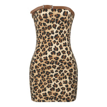Load image into Gallery viewer, Spring Sexy Sexy Tube Top Belt Hip Dress Leopard Print Women