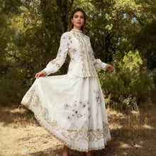 Load image into Gallery viewer, Long Sleeve Painted Skirt Set Spring Court Waist Slimming Printed Two Piece Sets Women