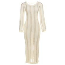 Load image into Gallery viewer, Women Clothing Autumn Sexy Sexy Cutout Bare Back Slim Fit Knitted Long Sleeved Dress Women
