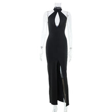 Load image into Gallery viewer, Sexy Hollow Out Cutout out Sleeveless Halter Slim Fit Solid Color Light Luxury Ball Red Carpet Formal Dress Women