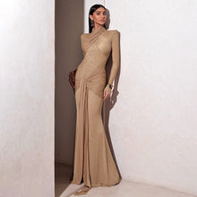 Load image into Gallery viewer, Autumn Sexy Slim Fit Streamer Long Sleeve Dress Solid Color Hip Dress Women Clothing