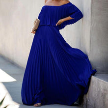 Load image into Gallery viewer, Spring Summer Women Clothing Sexy off-Shoulder Tube Top Folding Chiffon Party Formal Dress