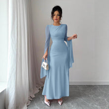 Load image into Gallery viewer, Spring Stitching Mesh Large Swing Sleeves Sexy Slim Fit Fishtail Dress