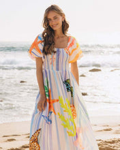 Load image into Gallery viewer, Dress Submarine Creature Printed Vacation Puff Sleeve Dress