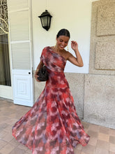 Load image into Gallery viewer, Printed Mesh off Shoulder Vacation Slim Fit Bottoming Dress