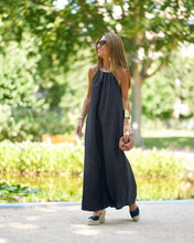 Load image into Gallery viewer, Women Halter Slit Cotton Linen Casual Holiday Dress Spring Summer