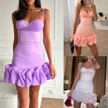 Load image into Gallery viewer, Sexy Backless Solid Color Sheath Pleated Dress Skinny Slimming Cami Dress