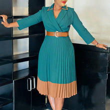 Load image into Gallery viewer, Women Clothing Winter Elegant Elegant Blazers Collar Color Matching Pleated Dress