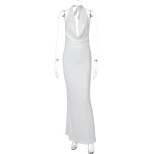 Load image into Gallery viewer, Women Clothing Summer Sexy Deep V Plunge Halter Lace up Backless Sheath Dress