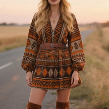 Load image into Gallery viewer, Women Clothing Bohemian Print Long Sleeve Dress Women Loose Casual