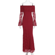 Load image into Gallery viewer, Women Maxi Dress off Shoulder Sexy Lace Long Sleeve Dress