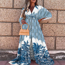 Load image into Gallery viewer, Women Clothing Spring Summer Casual Vacation V neck Printed Dress