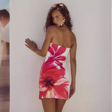 Load image into Gallery viewer, Summer Sexy Women Tube Top Floral Print Slim Sheath Short Dress