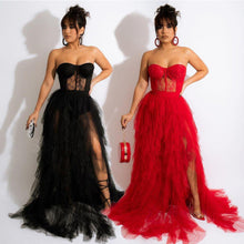 Load image into Gallery viewer, Sexy See-through Mesh Lace Chest-Wrapped Dress