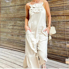 Load image into Gallery viewer, Spring Summer Strap Three Dimensional Floral Strap Cotton Linen Sleeveless Dress for Women