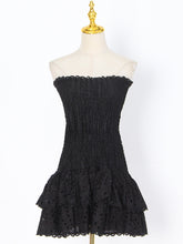 Load image into Gallery viewer, Sexy Solid Color A Line Women Autumn Bandeau One Shoulder Embroidery Embroidery Dress