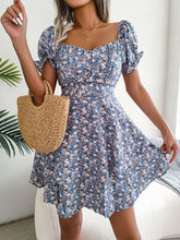 Load image into Gallery viewer, Spring Summer Elegant Floral Lace-up Waist-Controlled Large Hem Dress Women Clothing