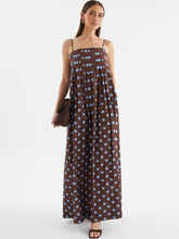 Load image into Gallery viewer, Summer Polka Dot Printed Pleated Craft Sweet Spaghetti Strap Mid Length Dress