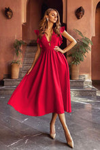Load image into Gallery viewer, Women Clothing Multi Color Sexy Large Swing Deep V Plunge Plunge Dress Dress