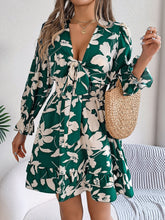 Load image into Gallery viewer, Autumn Winter Casual Floral Lace up Long Sleeve Wooden Ear A line Women Clothing