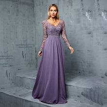 Load image into Gallery viewer, Dress Chiffon Long Sleeve Casual Party Formal Dress Women Simple Thin Party Dinner Daily