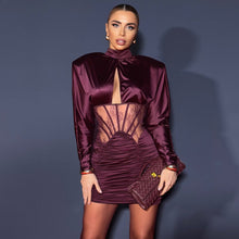 Load image into Gallery viewer, Autumn Winter Sexy Tight Elastic Satin Hip Elegant Dress