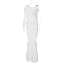 Load image into Gallery viewer, Women Clothing Autumn Winter Sexy Solid Color One Shoulder Slim Dress