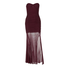 Load image into Gallery viewer, Mesh Stitching Dress Summer Women Clothing Split Sexy Bandeau Slim Fit Women Dress