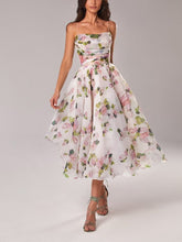 Load image into Gallery viewer, Summer Women Clothing Tube Top Sleeveless Printed Large Swing Dress