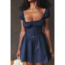 Load image into Gallery viewer, Sweet Spicy Women Dress Boning Corset Slim Fit Sexy Puff Sleeve Square Collar Dress Women