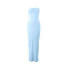 Load image into Gallery viewer, Women lothing Summer Sexy Wrapped Chest Slim Side Slit Long Solid Color Dress
