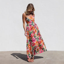Load image into Gallery viewer, Dress Printed Slim Strap Dress Vacation A Swing Dress for Women